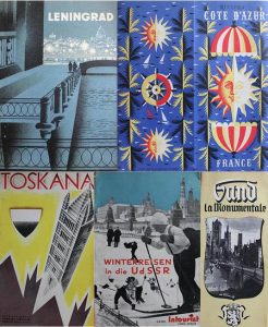 Montage photographique de brochures touristiques de la collection André Beucler (Belfort, France)
