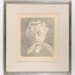 Léon Spilliaert, Portrait d'Émile Verhaeren. Lithographie sur papier vergé. Archives et Musée de la Littérature, MLCO 00972.