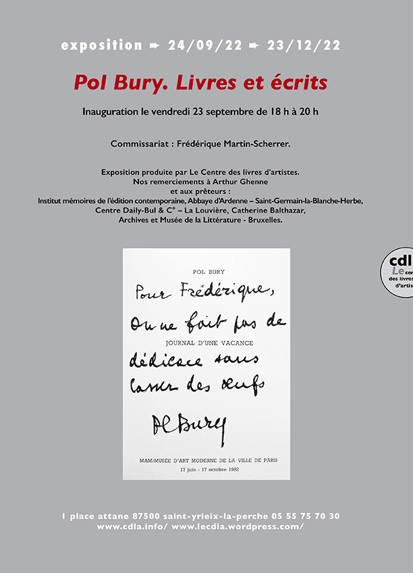 Pol Bury. Livres et écrits