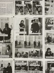 Fragment du journal qui accompagne l’exposition, avec une anthologie des « conversations » de Comme un roman-photo, © Lia Rochas-Pàris